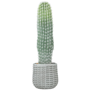 Cactus Artificial 66 cm, Planta Artificial Decorativa con Maceta, para Decoración del Interior, Hogar, Oficina, Salón, Verde