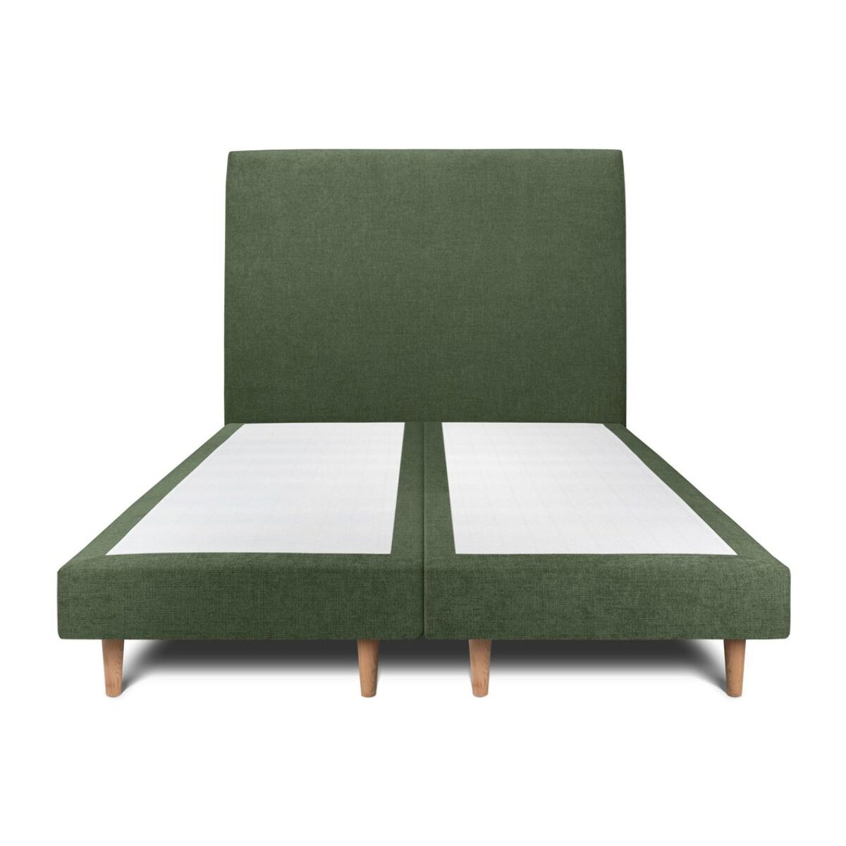 Lit avec tête de lit tapissée tissu et sommier tapissier ep14