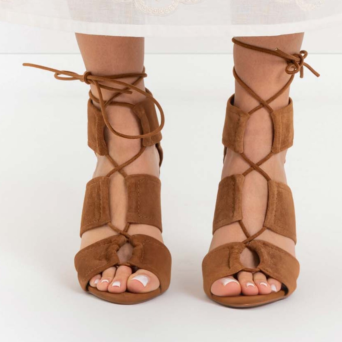 Kocca - Gonna da donna in cotone con ricami e vita arricciata Donna