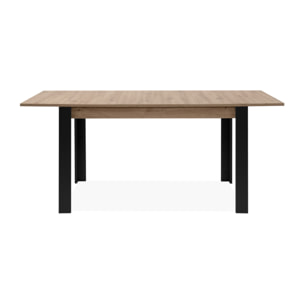MINOS - Table extensible 4 à 6 personnes chêne et noir 150x80x75