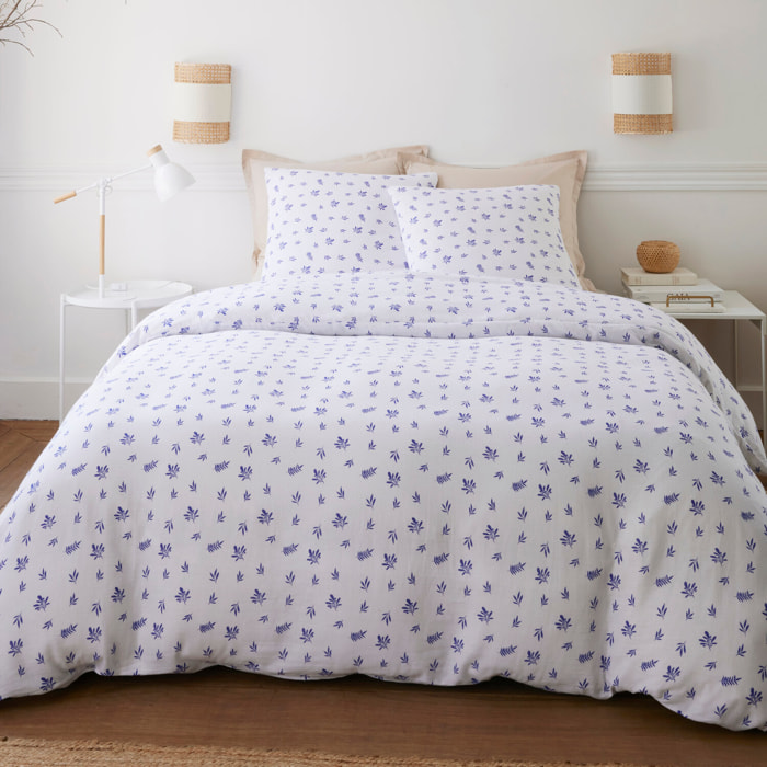 Parure housse de couette imprimé 100% gaze de coton - louca