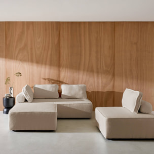 Ensemble chauffeuses pour canapé modulable 4 places bouclette beige - Bao