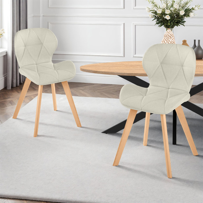 Chaises Gatsby en tissu et pieds bois