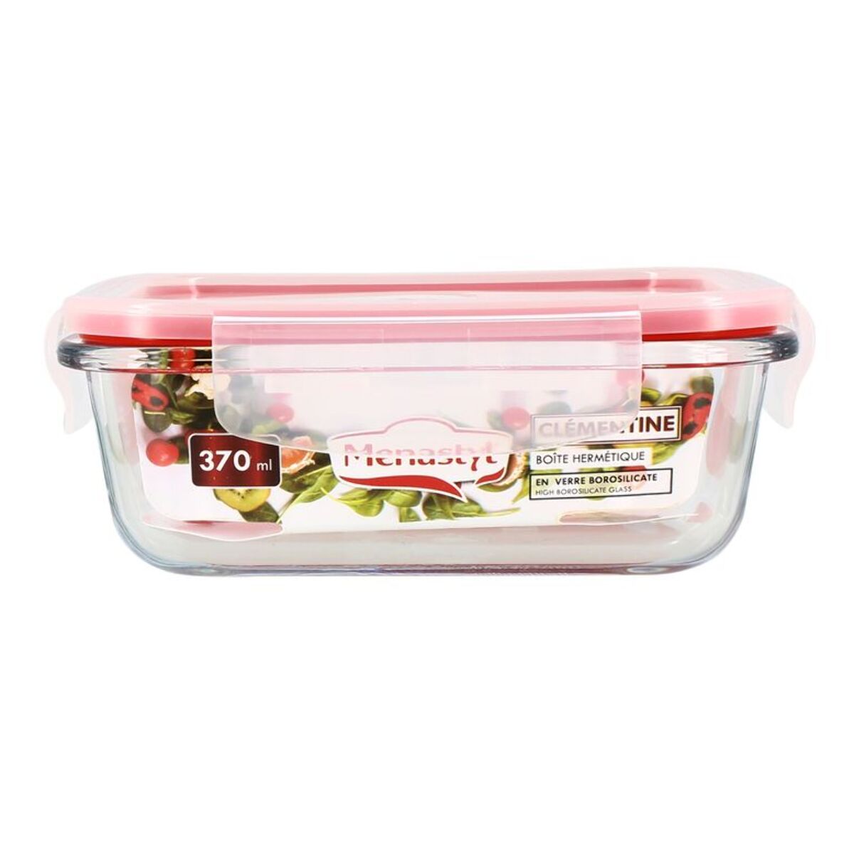 Boîte hermétique rectangulaire 370ml en verre CLEMENTINE