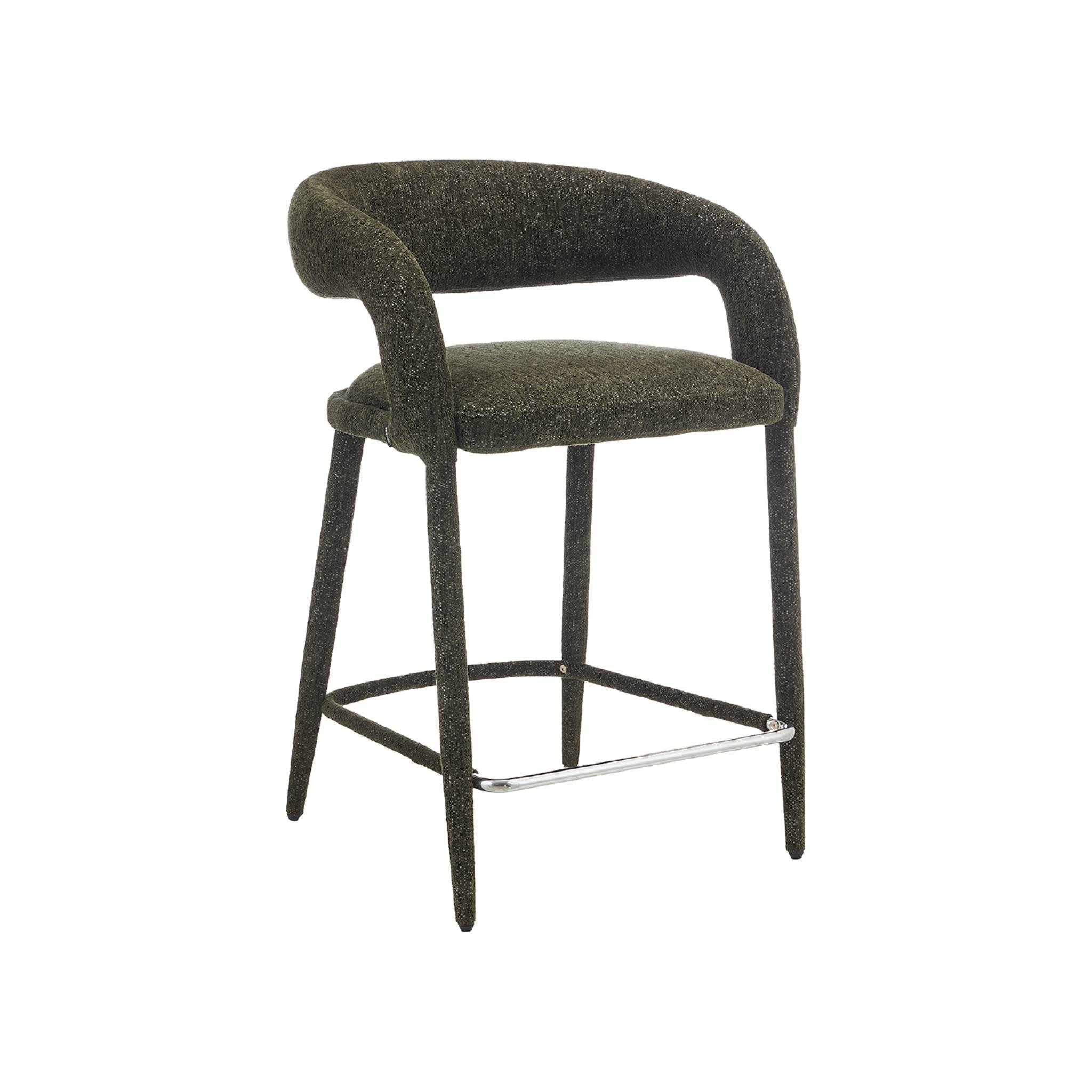 Tabouret de bar contemporain tissu (lot de 2) ALESSIA