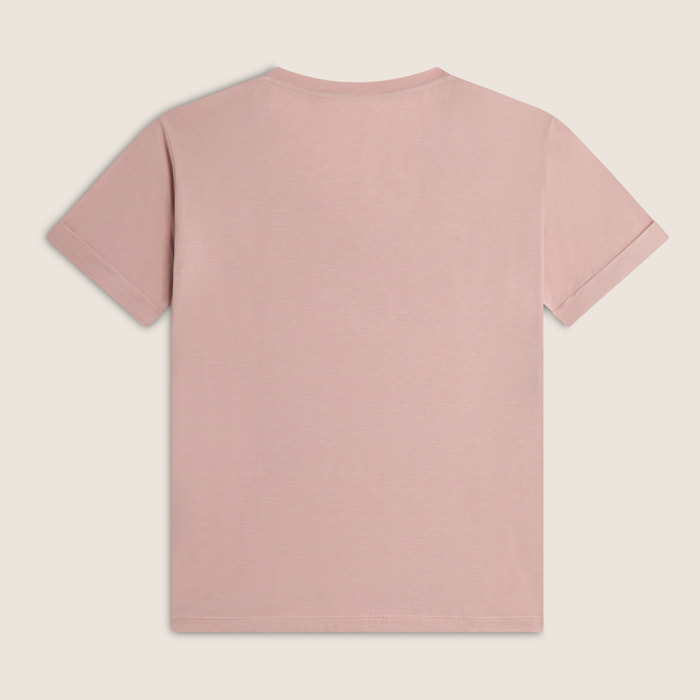 T-shirt corta in modal elasticizzato con scollo a V