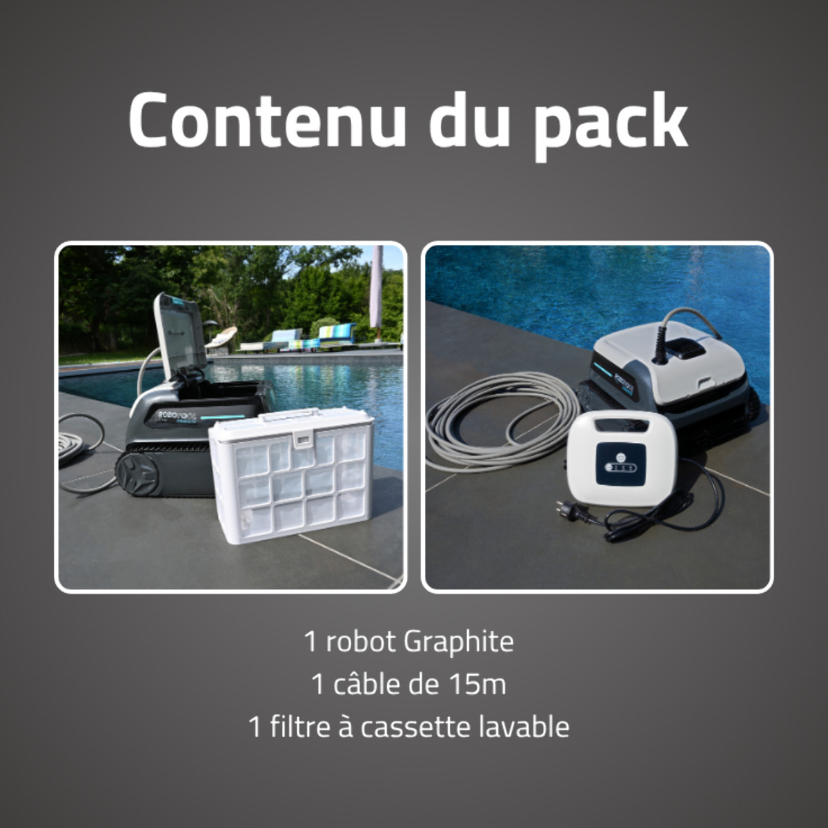 Bestway Robot piscine Graphite nettoyage fond et parois 32 m² max