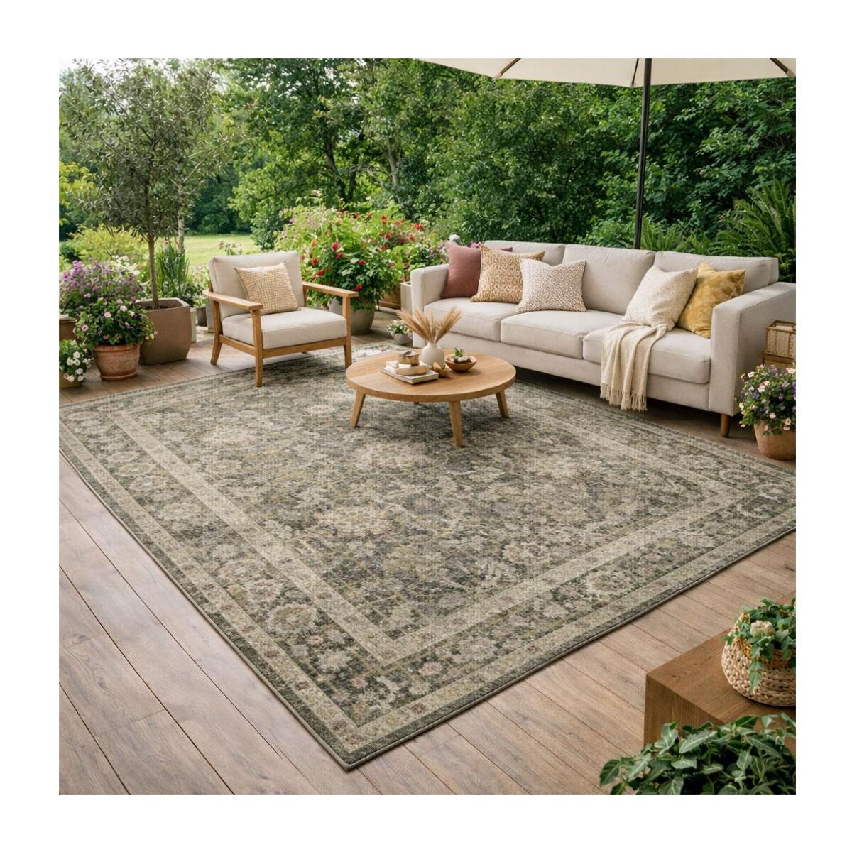 Tapis exterieur kilim motif oriental, vana, authentique et résistant