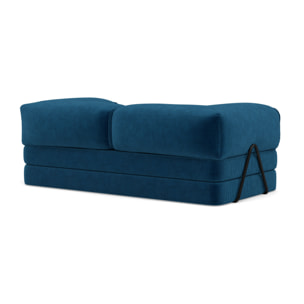 Poppy - canapé 3 places convertible en velours côtelé - Bleu
