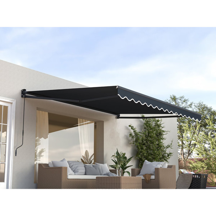 Auvent store banne rétractable en aluminium 2,5 x 3 m "Ombra 3" - Gris anthracite