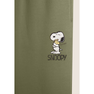 Pantalone jogger donna in felpa con piccola stampa Snoopy