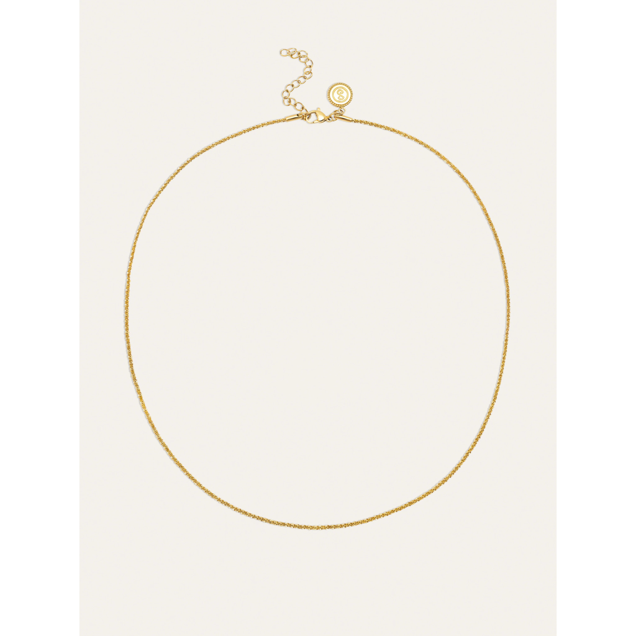 Collar Fine Tinsel Acero Baño Oro
