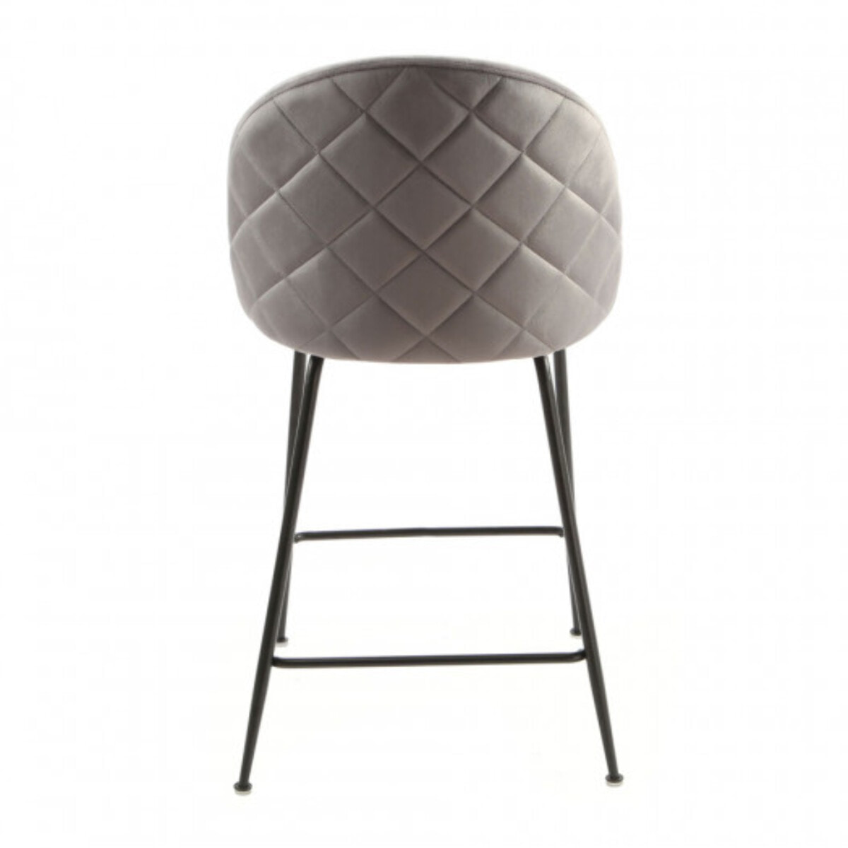 Lot de 2 chaises de bar en velours avec piètement en métal noir - CLEA