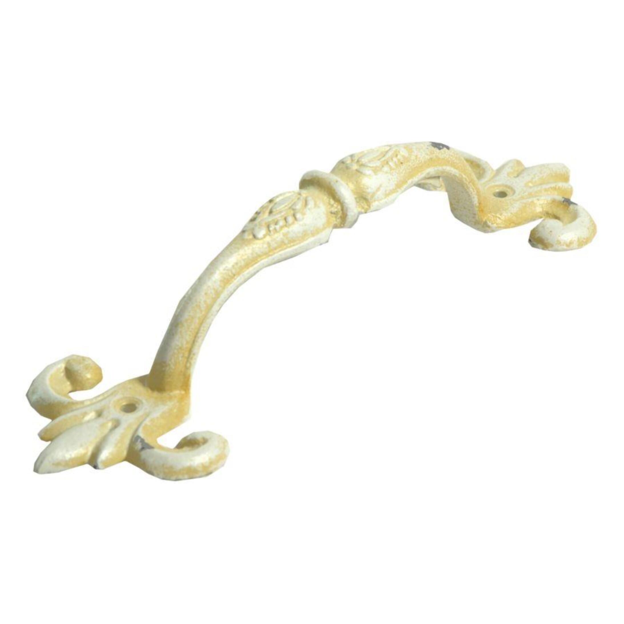Maniglia in ghisa Giglio crema cm24x4,5h6,5