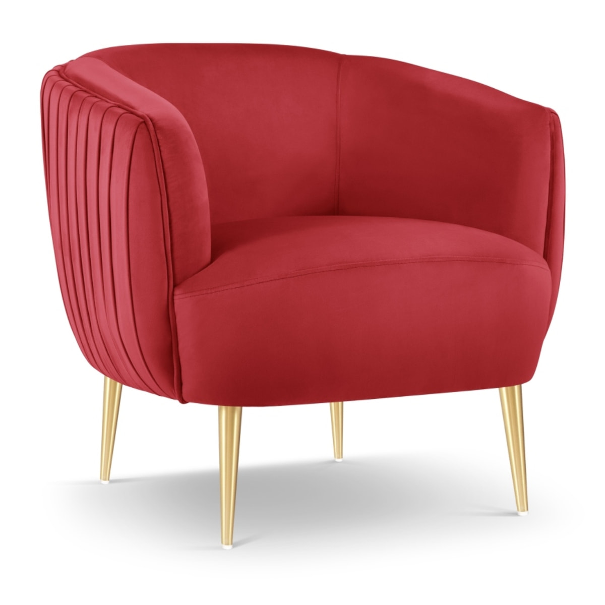 Fauteuil "Cyrille" en velours rouge