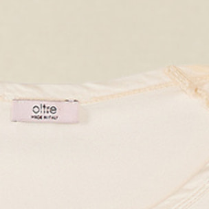 Oltre - Blusa bimaterial mangas cortas - Blanco