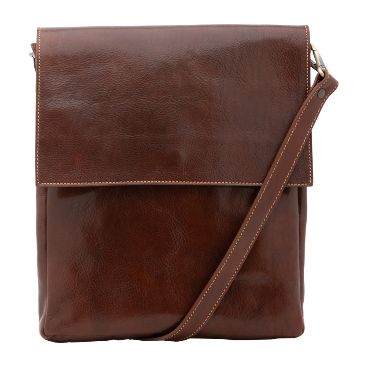 Borsa a tracolla  da uomo In Vera pelle Made in Italy 31x35x4 cm