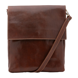 Borsa a tracolla  da uomo In Vera pelle Made in Italy 31x35x4 cm