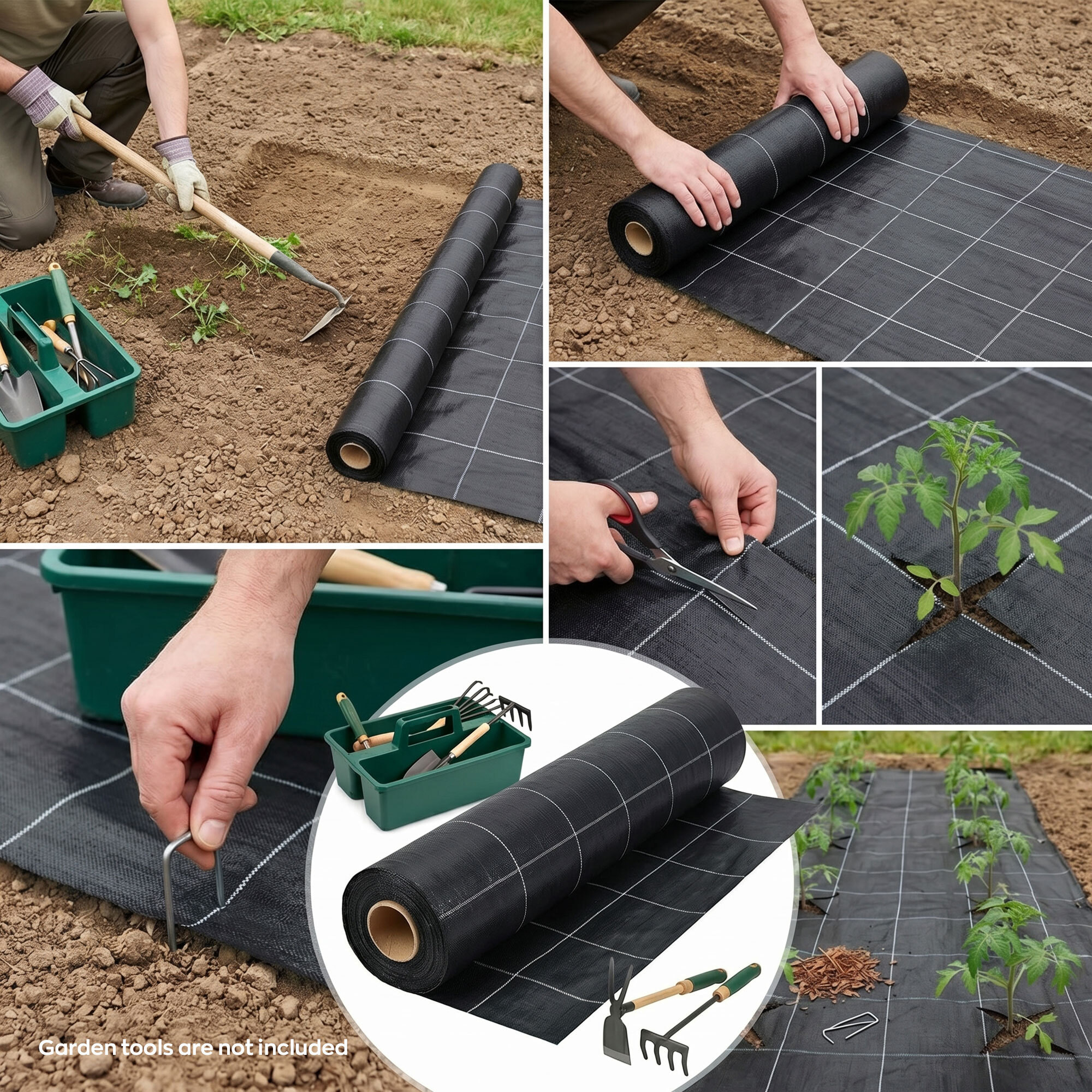 Nyumput - Telo Pacciamatura 100x1,05 m 100Gr/mq tessuto permeabile antierbacce antialga per orto giardino nero