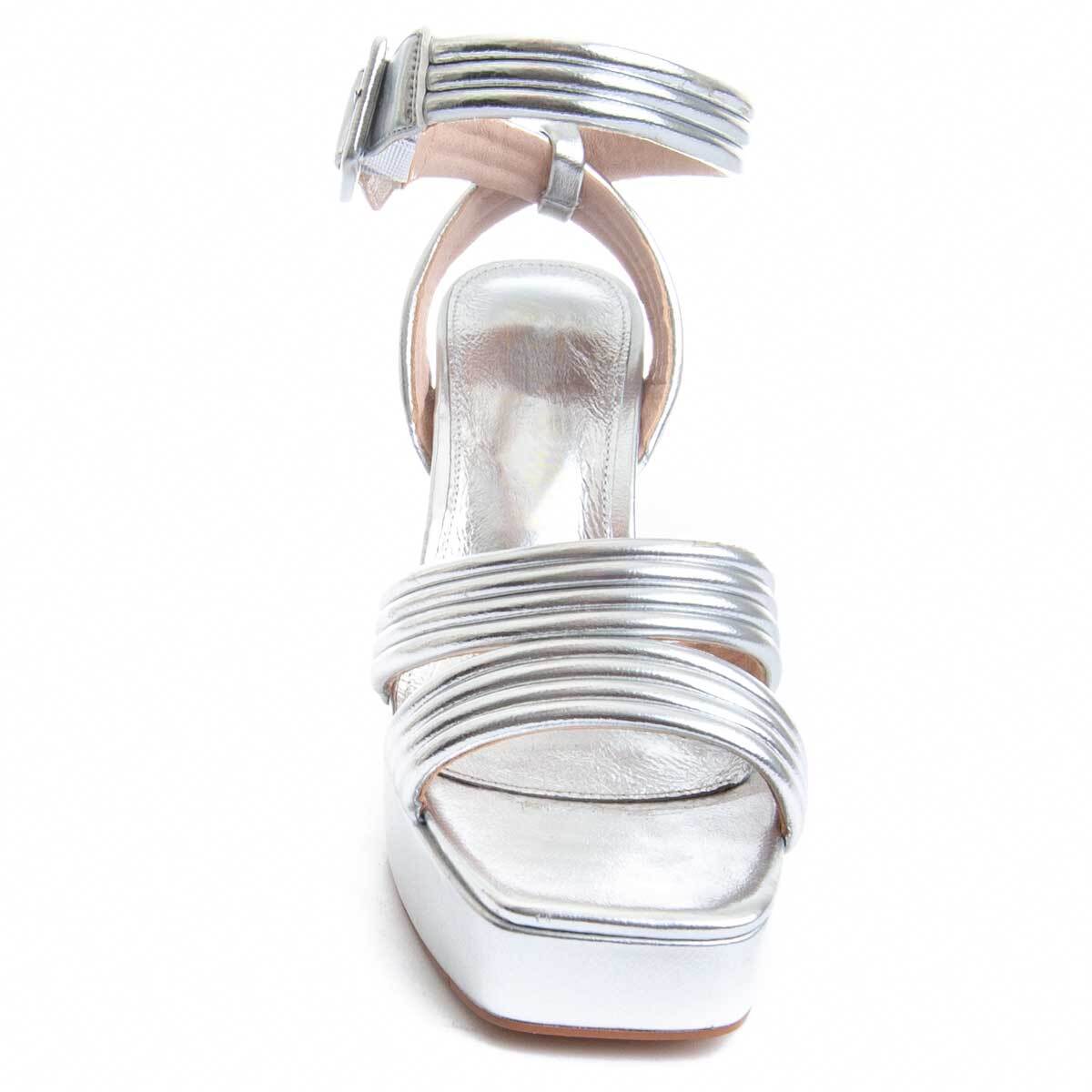 Sandalias de Tacón - Plateado - Altura: 13 cm