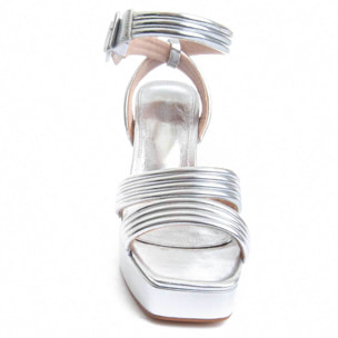 Sandalias de Tacón - Plateado - Altura: 13 cm