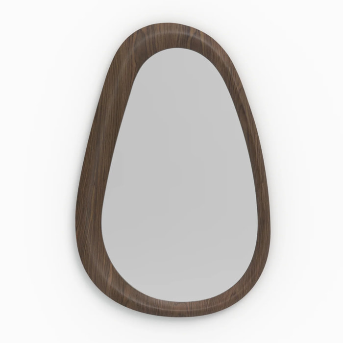 Miroir ovale en placage noyer, 80 x 120 cm - Yoko