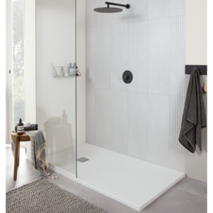 Receveur antidérapant Planeo acrylique gris anthracite
