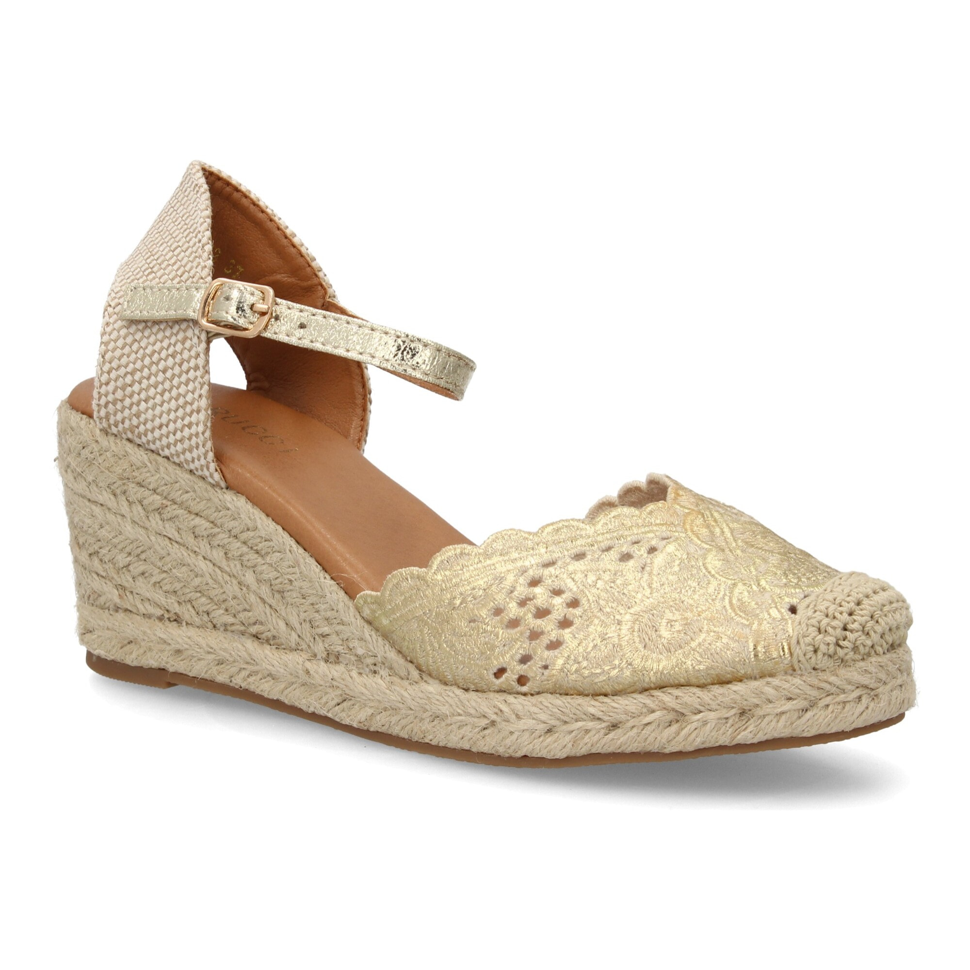 Alpargata cuña con calados altura media