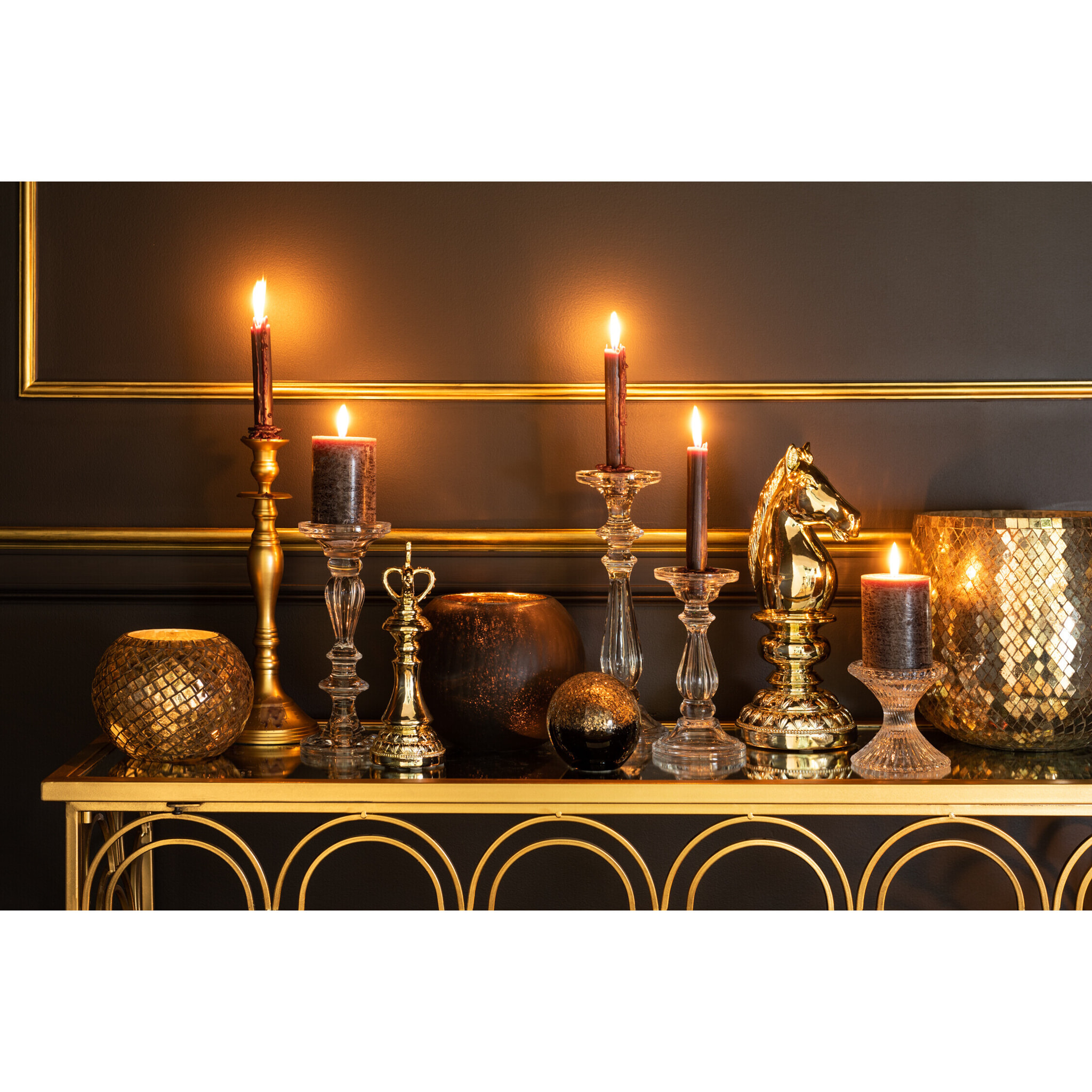 J-Line chandelier Classique Design - aluminium - or - medium