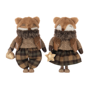 J-Line figurine Renard - polyrésine - mix - small - 2 pcs