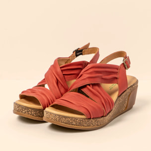 Sandalias N5117 WAX NAPPA FRAMBUESA / LEAVES color Frambuesa