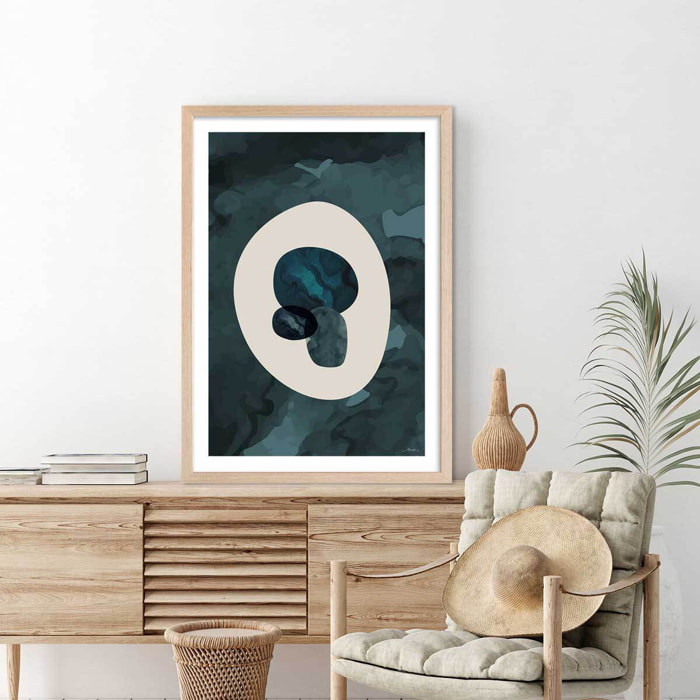 Affiche pierre labradorite Affiche sous cadre bois