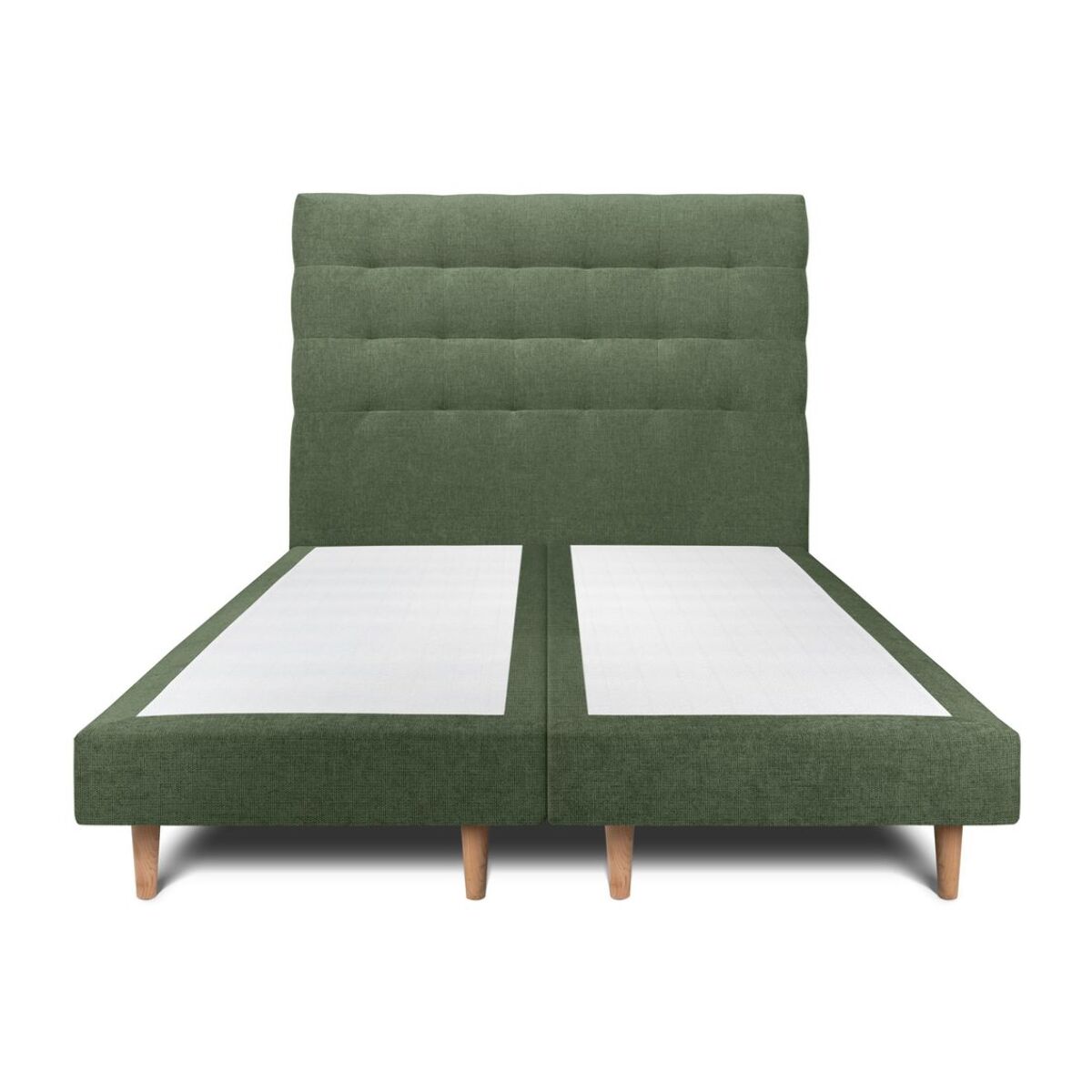 Lit avec tête de lit capitonnée tissu et sommier tapissier Ep14