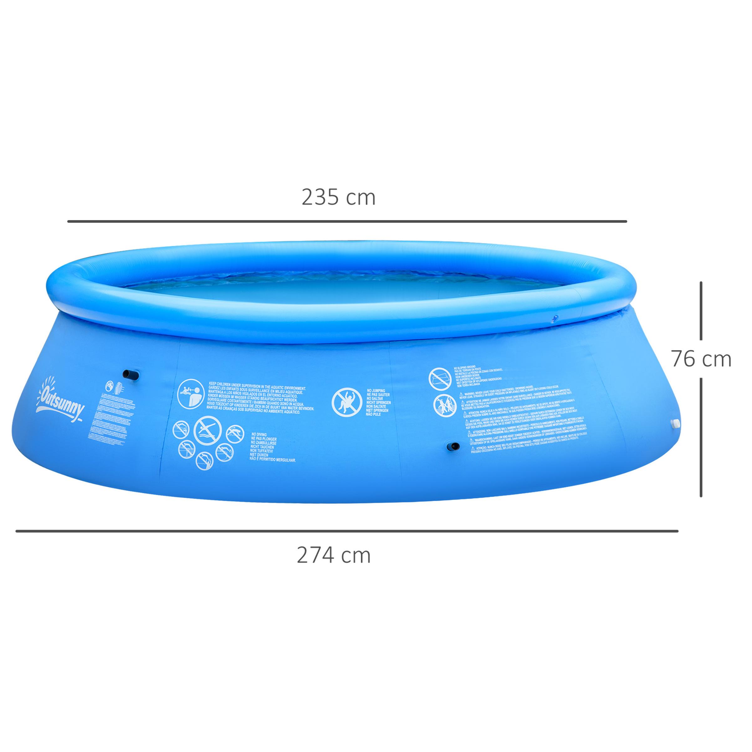 Piscina Hinchable Familiar 4.000 Litros Ø274x76 cm para 3-4 Adultos Niños Azul