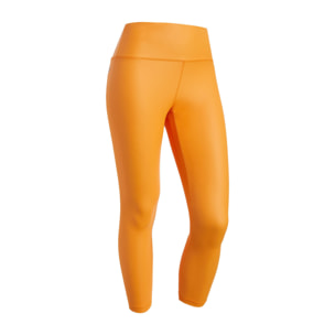 Leggings 7/8 vita alta in tessuto coated effetto pelle