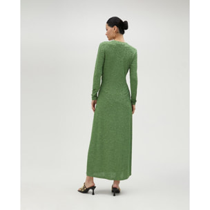 Vestito lungo con scollo drappeggiato