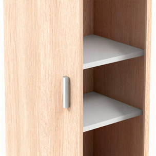 Armadio Con 1 Anta Armadietto Dispensa Mobile Multiuso Salvaspazio Con Ripiani Regolabili Anta Reversibile Cucina Ripostiglio 37 x 37 x 180 Cm Rovere