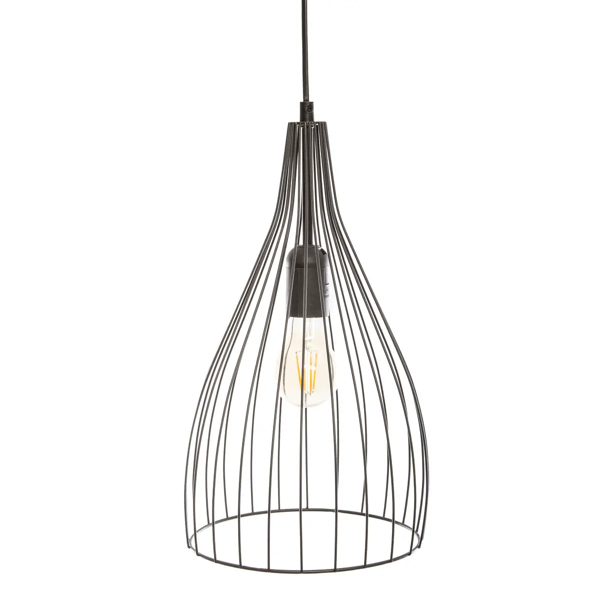 Suspension filaire "Rita" métal noir H21cm