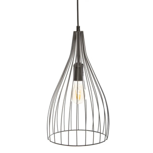 Suspension filaire "Rita" métal noir H21cm