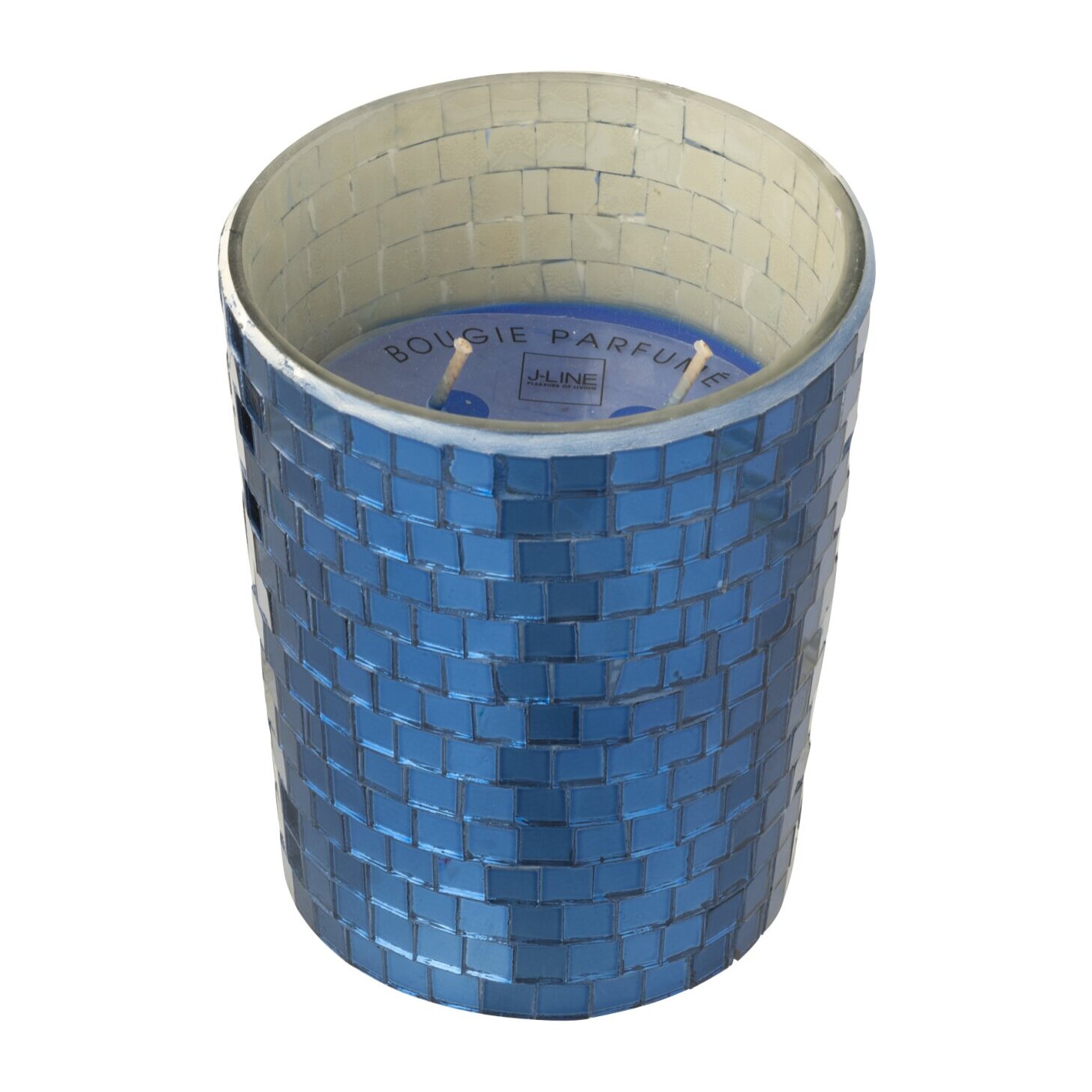 J-Line bougie parfumée Miroir - Moon Water & Sage - verre - bleu