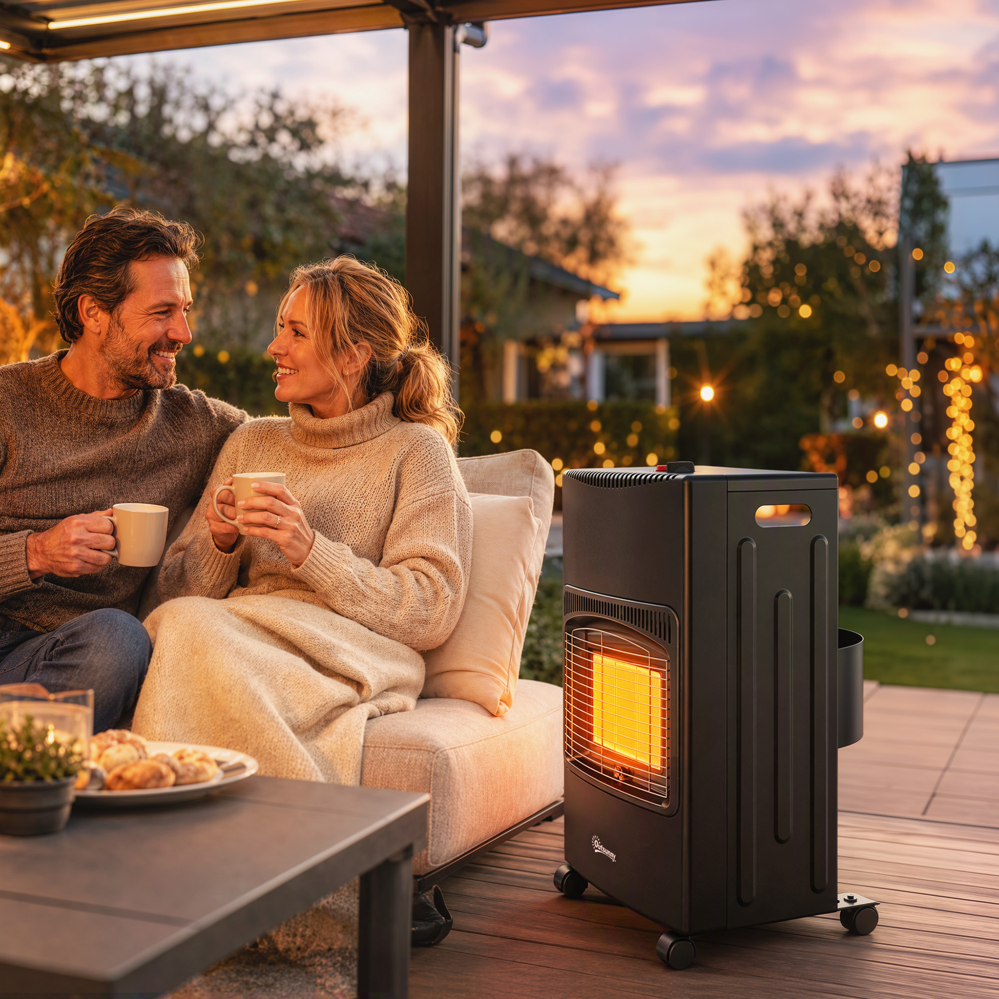 Chauffage au gaz 4200W infrarouge pliable 3 puissances système ODS noir