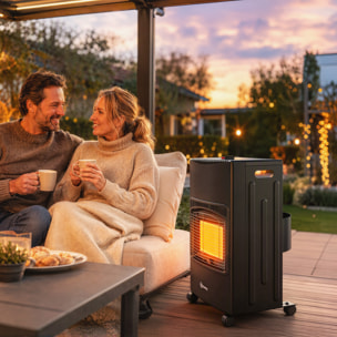 Chauffage au gaz 4200W infrarouge pliable 3 puissances système ODS noir