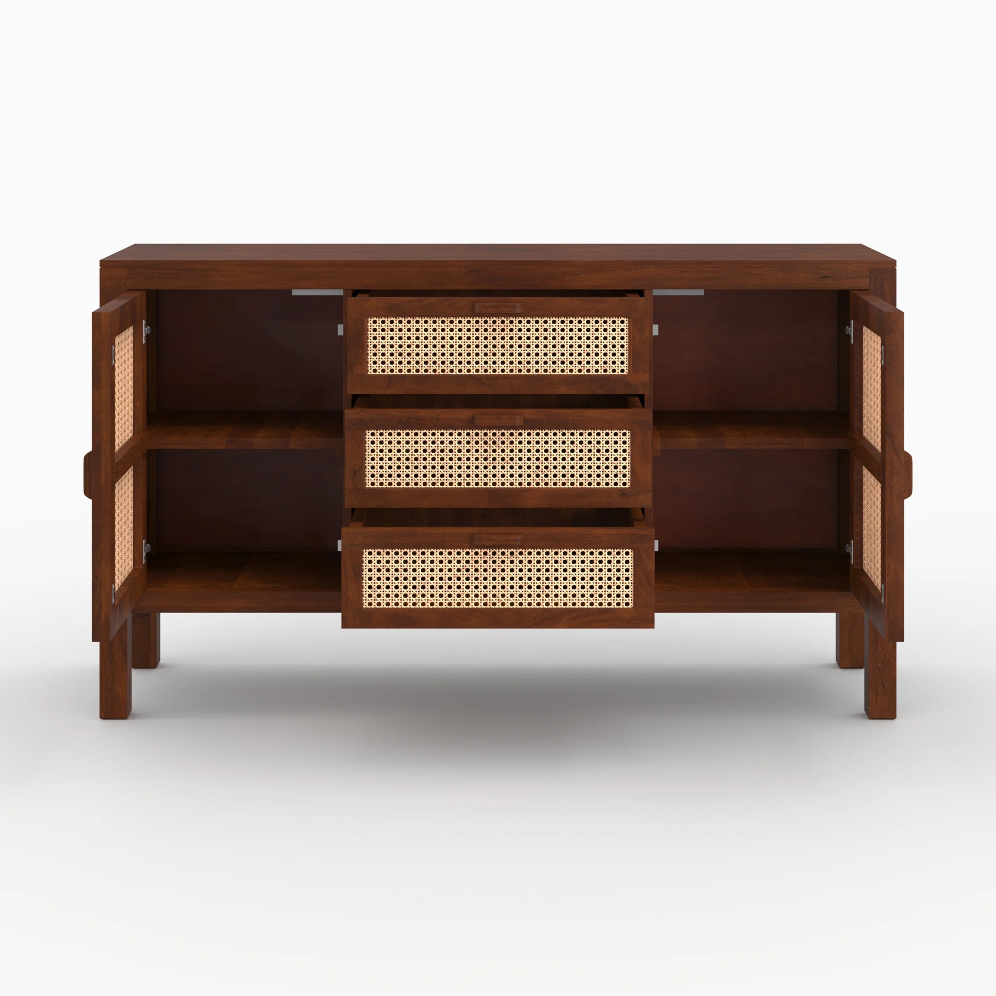 Buffet en bois de manguier et cannage - Tiki