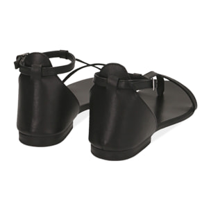 Sandalias de piel negra