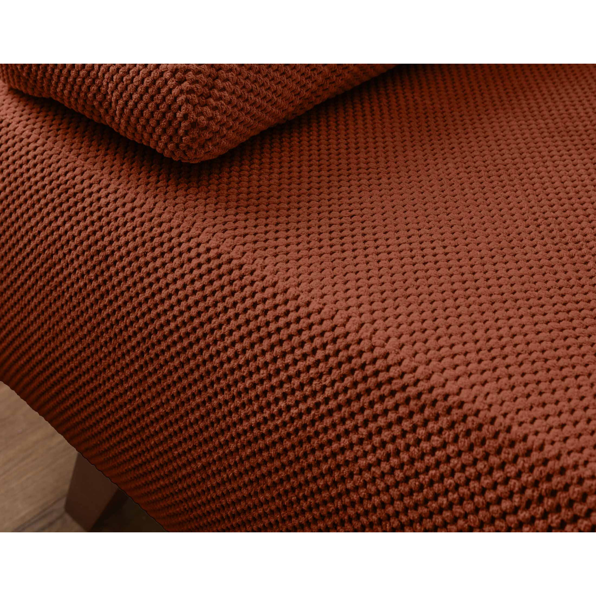 Cristal - canapé 3 places - convertible avec coffre - en velours texturé - Terracotta