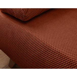 Cristal - canapé 3 places - convertible avec coffre - en velours texturé - Terracotta
