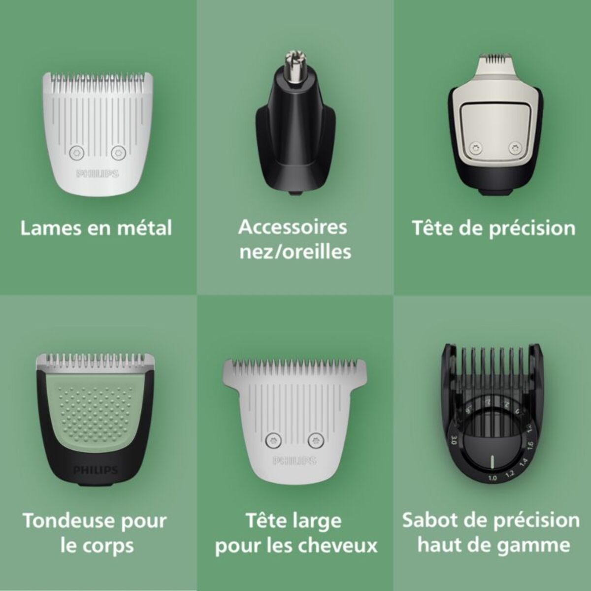 Tondeuse multi usages PHILIPS MG7941/15 Series 7000, 22 hauteurs de coupe, précision 0,2 mm, autonomie 120 mn