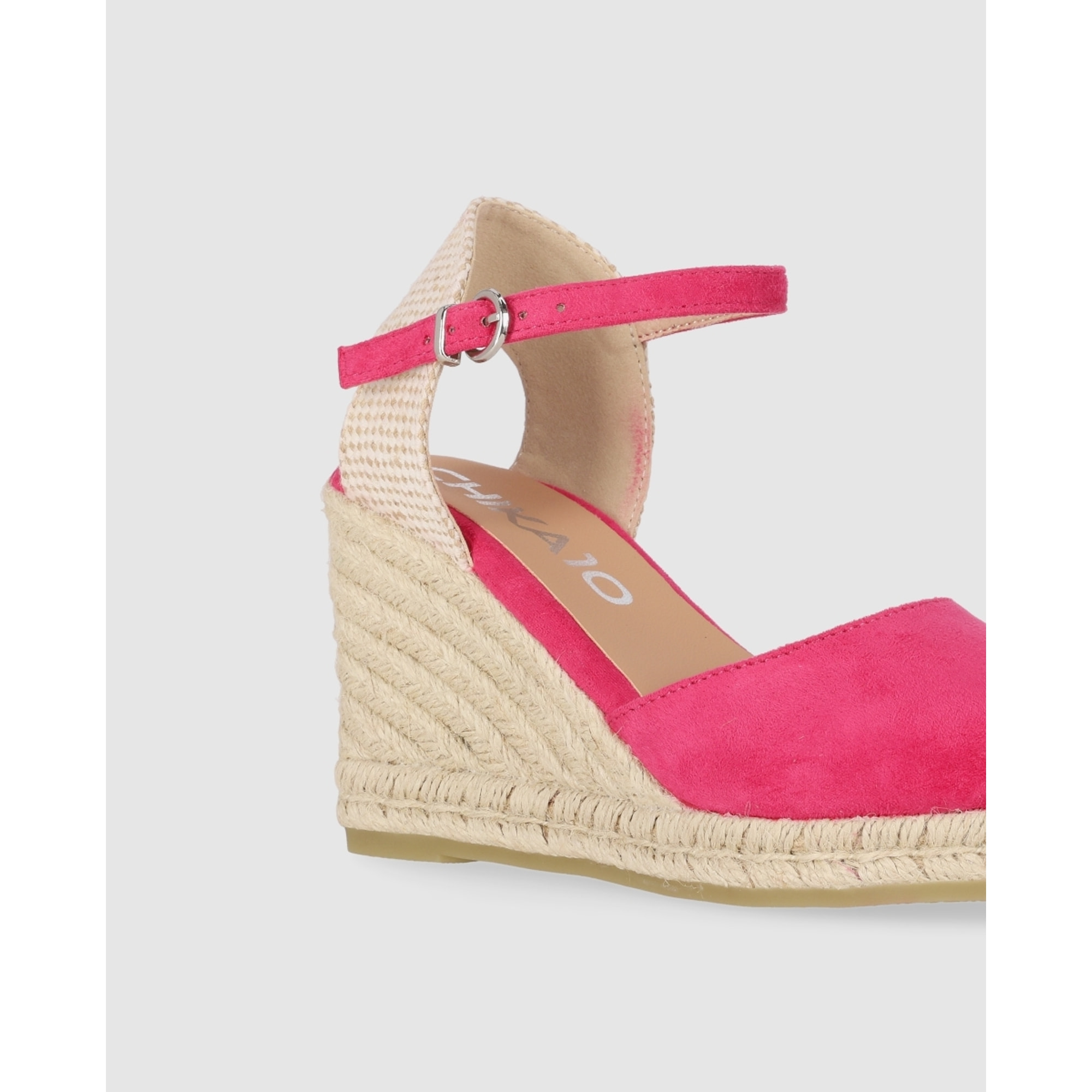 Sandalias de Tejido - Fucsia - Tacón: 8 cm