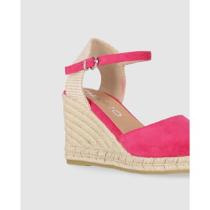 Sandalias de Tejido - Fucsia - Tacón: 8 cm