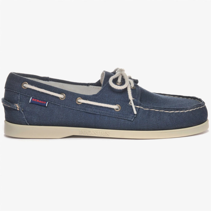 Sebago - Docksides Uomo Blu - PORTLAND WASHED CANVAS